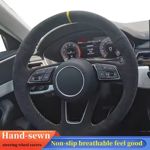 Car Steering Wheel Cover Suede For Audi A1 (8X) Sportback A3 (8V) A4 (B9) Avant A5 (F5) Q2 Steering-