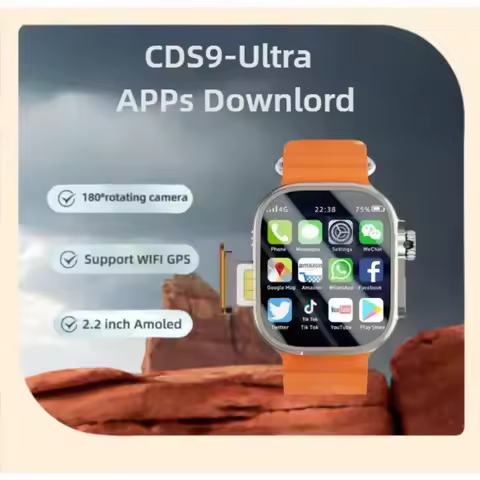 CDS9 Ultra smartwatch 4G network card rotating camera original Android 9.0 modified Google Play Stor