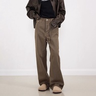 Dune Waste Soil Style Brown Jeans Men's Loose Straight Retro Hip Hop Casual Maillard Pants