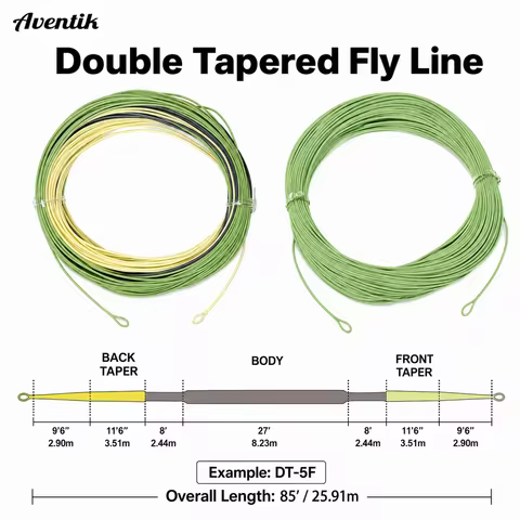 Aventik DT Floating Fly Line 85FT Double Taper Fly Fishing Line 1-8WT for Trout Salmon Bass Fresh/Sa