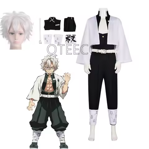 Demon Slayer Shinazugawa Sanemi Cosplay Costume Wig Anime Wind Hashira Kimetsu No Yaiba Swordsmith H