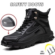 Ready Stock High-Top Safety Shoes Men's Work Shoes Summer Breathable Sports Shoes Men's Construction