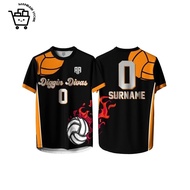 Custom Volleyball Jersey Black Orange 0 Personalized Name Number Diggin Divas Jersey for Women Volle