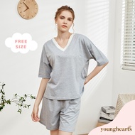 Young Hearts Young Curves French Terry Casualwear Grey Sleep Set C01-S01245