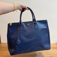 PRADA Galleria 藍色 防刮牛皮 殺手包 手提包 肩背包 公事包 文件包