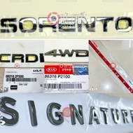 Braille Logo SORENTO, SIGNATURE, CRDi, 4WD, AWD imported KIA MOTORS - HYUNDAI MOBIS; 100% genuine