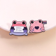 Omni Pride Themed Cartoon Frog Badge Pride Flag LGBTQ Enamel Brooch Clothing Backpack Accessories Gi