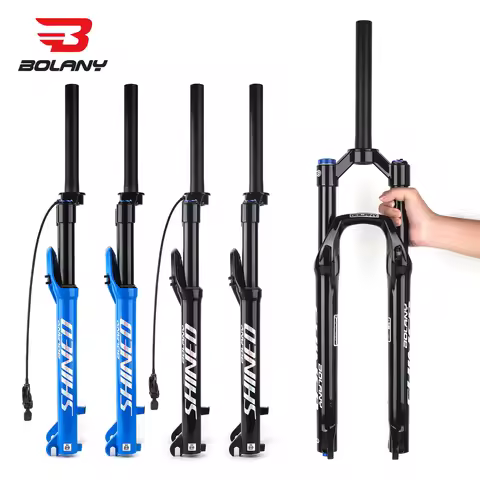BOLANY MTB Air Fork 26 27.5 29Inch 120mm Travel Air Oil Suspension 9x100mm QR Lightweight Bike Fork 