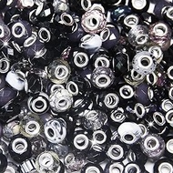 Exway 100pcs Black Large Hole European Craft Beads for DIY Pens, Bracelets, Necklaces & More