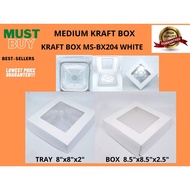 8"x8"x2" aluminum tray with lid pair with Kraft box 8.5x8.5x2.5 sold per set Foodtray/Food packaging