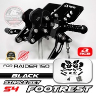 Footrest Single Set (S4- Black) RCB for Suzuki Raider 150 / Belang