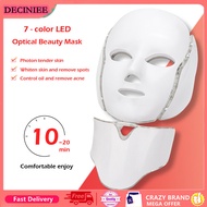 DECINIEE 7 Colors Light LED Facial Photon Therapy Beauty Machine With Neck Skin Rejuvenation Face Care Anti Acne Whitening Instrument LED Mask