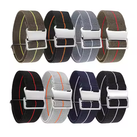 Nylon Elastic Bands 20mm/22mm Watch Straps - Parachute Tribe Nylon Straps, Elastic Nylon Watch Bands