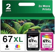 3X Capacity 67XL Ink Cartridge Black Color Combo Replacement for HP Ink 67 XL HP67 HP67XL 2700 2700e