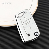 Fashion TPU Car Key Case Full Cover Fob For VW Volkswagen Golf 7 MK7 Tiguan MK2 For SEAT Ateca Leon 