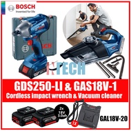 BOSCH COMBO KIT GDS250-LI + GAS18V-1(SOLO) CORDLESS DRILL C/W CORDLESS VACUUM CLEANER(SOLO)