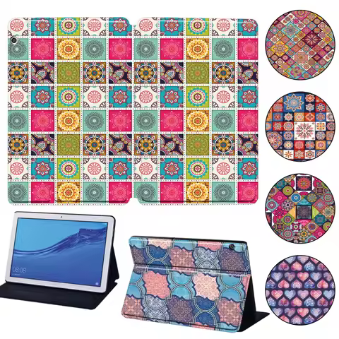 Case For Huawei MediaPad M5 Lite 8/M5 10.8/M5 Lite 10.1 T3 8.0/T3/T5 10 Printed Bohemian PU Leather 