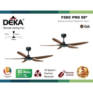 2 unit DEKA F5DC Pro Oak / Light Wood Remote Ceiling Fan 10 Speed DC Motor 56'' ABS 5 Blade Kipas Si