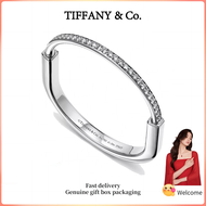 (New) Womens Fashion Bracelet s925 sterling silver Lock Series Bracelet Half Paved Diamond Bracelet