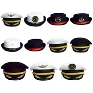 Freebily 1Pc Adults Yacht Captain Hat Navy Sailor Ship Cap Boat Captain Hat for Halloween Costume Ac