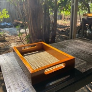 Rattan Tray Square Pattern 20x30 Tray Rattan Tray natural