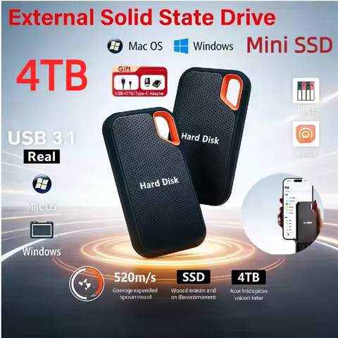 External Hard Drive 2TB Portable SSD 1TB HARD DISK 4TB High-speed External Solid State Drive Mobile 