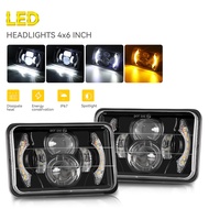 4x6" LED Headlights SquareTurn Signal Light For Kenworth T800 T400 T600 W900B For H4651 H4652 H4656 