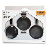 Hawkins Futura Cookware 3 Pieces Toy Kitchen Set - Toy Deep-Fry Pan, Toy Frying Pan, Toy Tava for Ki