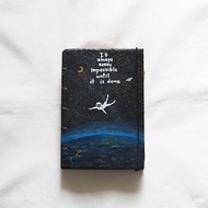 I will see the world. Burning wood cover notebook diaryhandmade wood 筆記本