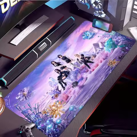 1pc K-Pop Girl Group Model Fashion Cute Large Mouse Pad, High-Definition Printed Desk Mat, XXL Keybo