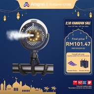 Amgras Stroller Baby Portable Mini Fan Rechargeable 9 Leds/Ultra Quiet/Flexible Tripod/55 Hours (600