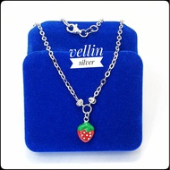 Authentic 925 Silver Children's Necklace with White Gold Plating - 925 Silver Children's Necklace