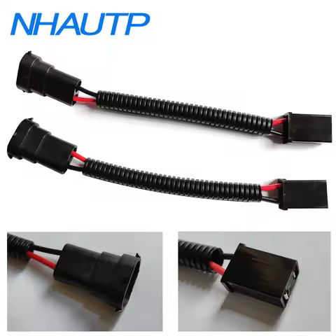 NHAUTP 2Pcs H7 Female To H8 H11 Male Plug Conversion Connector Cable Car Fog Light Socket Adapter Wi
