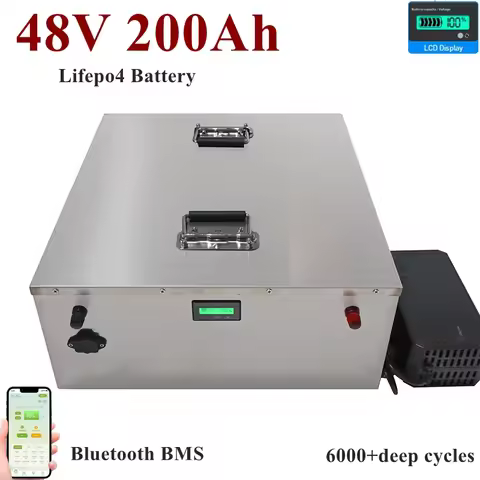 KF steel case 48V 200Ah 180Ah 160Ah 150Ah 130Ah 120Ah 100Ah Lifepo4 battery for 5000w motorhome sola