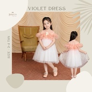 Violet Glitter 3D Flower Dress Latest Glitter Party Dress for Kids