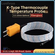 LUOLVUO K-type TP-01 Thermo Sensor Probe, TM-902C 0.5/1/2/3/5/10M Teflon Long Wire Temperature Test,