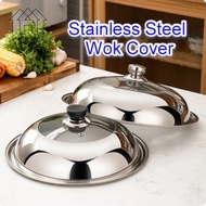 30-40cm Wok Pan Lids Glass Lid Stainless Steel Pot Lid Pan Kitchen Frying Stove Cover WC034
