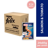 FELIX Sensations Jellies Salmon & Tomato in Jelly Wet Cat Food (24 x 85g)