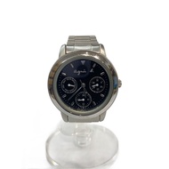 Agnes b. others quartz wrist watch analogues stainless BLK SLV F-B Direct from Japan Secondhand