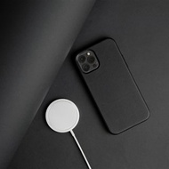 皮革手機殼 iPhone12 13 Pro/Max 支援Magsafe 自訂文字刻印 - 黑