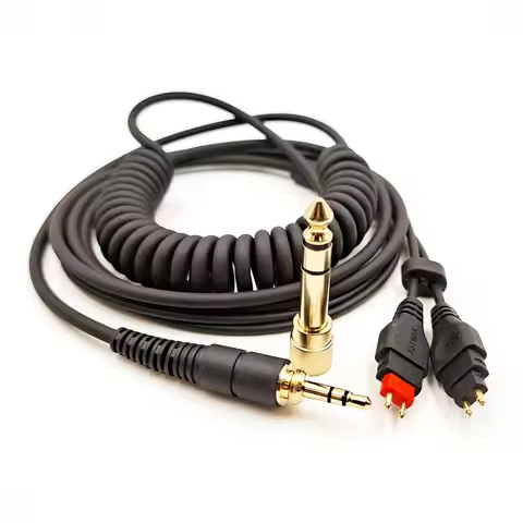 For 6.35mm 3.5mm Plug Upgrade Cable For HD580 HD600 HD650 HD660 HD660S Spring Headphones Cable