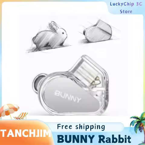 Sales TANCHJIM BUNNY Rabbit Micro Wired HIFI in-ear Earphones Round Hole 3.5mm TYPEC Ergonomic Gamin