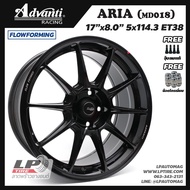 [ส่งฟรี] ล้อแม็ก ADVANTI รุ่น ARIA MD018 ขอบ17" 5รู114.3 สีดำเงา กว้าง8" FlowForming 7.75KG จำนวน 4 วง