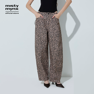 Misty Mynx Leopard Print Loose-Straight Jeans กางเกงยีนส์ขากระบอกใหญ่ลายเสือดาว รุ่น M26FGWB109 (AW2