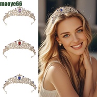 MAOYE Baroque Crown, Shiny Vintage Queen Tiara Crown, Exquisite Adjustable Headwear Multi-color Anci