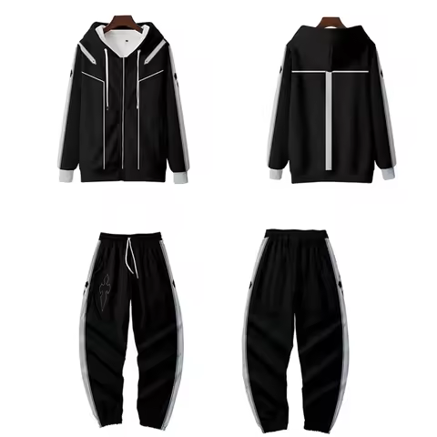 SAO Sword Art Online Men's Sportswear Sets Casual Tracksuit Top and Pants Kirito Kirigaya Kazuto Cos