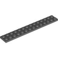 ［MB] LEGO 樂高 91988 6000970  Black Plate 2x14 深灰 薄板