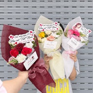 VIBI Wax flower bouquet for graduation, October 20, March 8,... with chibi banner and glass bag (Cod