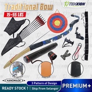 TenXion Archery Traditional Bow Premium + Busur Tradisional Anak Panah Memanah Recurve Arm Finger Th