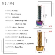 Baut Stem Sepeda MTB KRSEC Baut M5 / Baut M6 Titanium Bolts 6Pcs